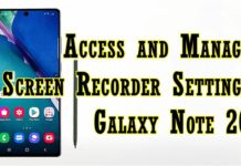 Galaxy Note 20 스크린 레코더 설정에 액세스하고 관리하는 방법