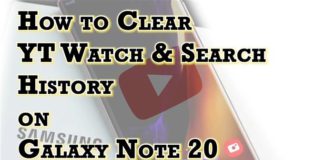 Como limpar o histórico de exibição e pesquisa do YouTube no Samsung Galaxy Note 20