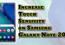 Galaxy Note 20 터치 감도를 높이는 방법