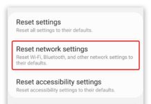 Galaxy Note 20 네트워크 설정 재설정