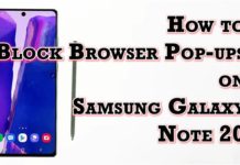 Samsung Galaxy Note 20에서 팝업을 차단하는 방법