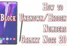 Samsung Galaxy Note 20에서 알 수 없거나 숨겨진 번호를 차단하는 방법