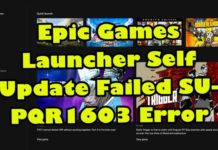 Epic Games Launcher 자체 업데이트 실패 SU-PQR1603 오류 빠른 수정