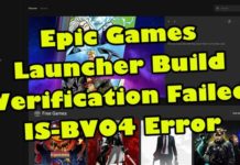 에픽 게임즈 런처 빌드 확인 실패 IS-BV04 오류