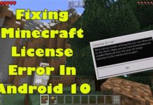 Android 10 빠른 수정의 Minecraft 라이선스 오류