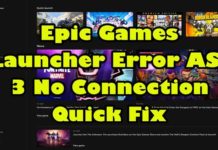 에픽 게임즈 런처 오류 AS-3 연결 없음 빠른 수정