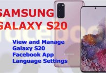 Galaxy S20에서 Facebook 언어 설정을보고 관리하는 방법