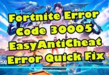 Fortnite 오류 코드 30005 EasyAntiCheat 오류 빠른 수정