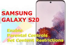 Galaxy S20 Play Store에서 자녀 보호 기능을 활성화하고 콘텐츠 제한을 설정하는 방법