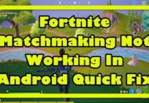 Android 빠른 수정에서 Fortnite 중매가 작동하지 않음