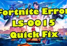 Fortnite 오류 LS-0015 빠른 수정