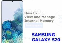 Galaxy S20 내부 메모리 사용량을 관리하는 방법
