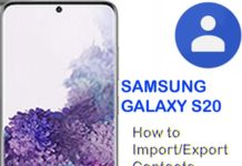 Galaxy S20에서 연락처를 가져오고 내보내는 방법