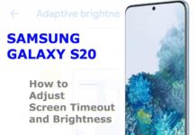 Galaxy S20 화면 시간 초과 및 밝기를 조정하는 방법