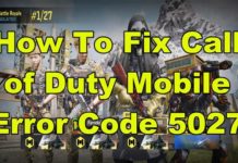 Call of Duty Mobile 오류 코드 5027 수정하는 방법