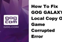 GOG GALAXY 로컬 복사본의 게임 손상 오류를 수정하는 방법