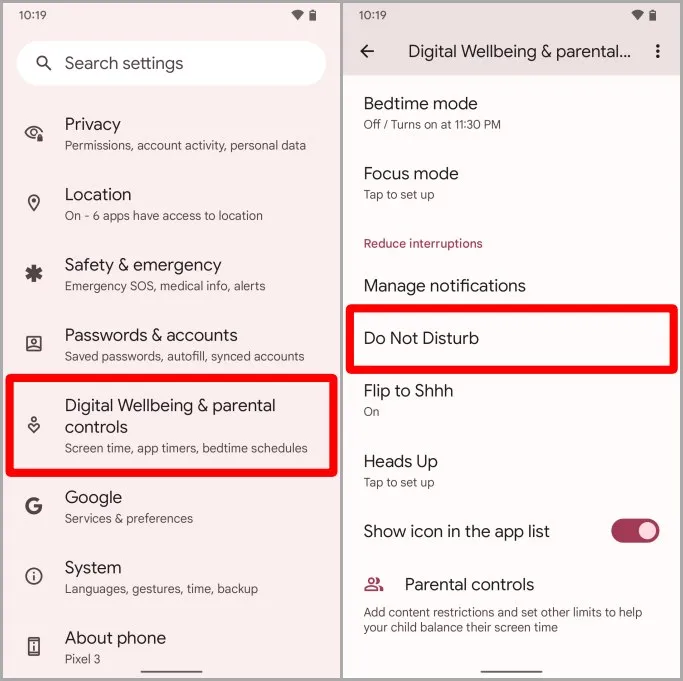 Innstillinger for sletting av kalenderplan Pixel on Android