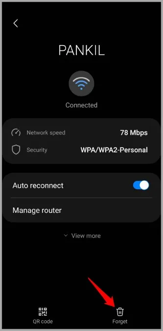 Wi-Fi-Netzwerk auf dem Samsung Telefon vergessen