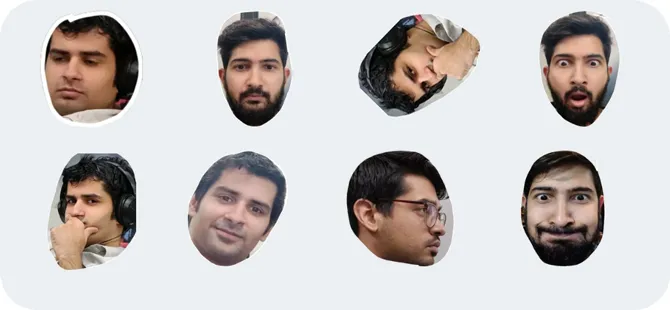 bästa klistermärken för whatsapp med ansikten på olika personer.