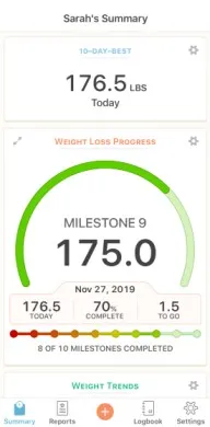 aplicación smart weight tracker