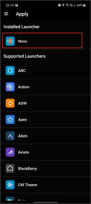 Icon Pack auf Launcher anwenden