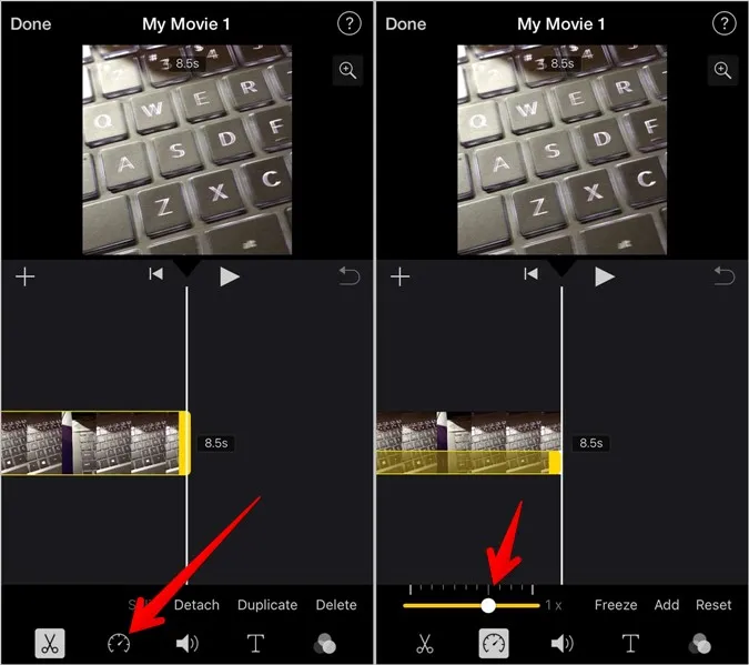 ビデオ速度の変更 iMovieの調整