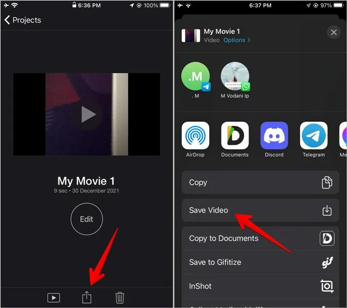 Modifier la vitesse de la vidéo iMovie Enregistrer