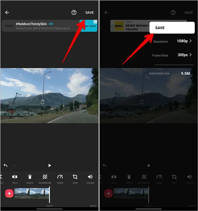 動画速度の変更 InShot 保存