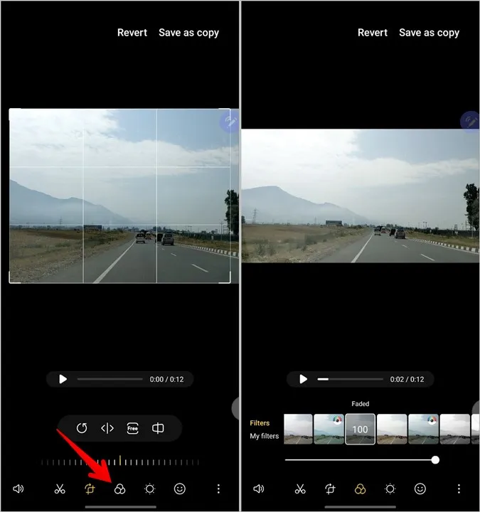 Samsung Videoları Düzenle Filtre Ekle