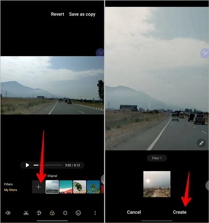 Samsung redigera videor filter från bild