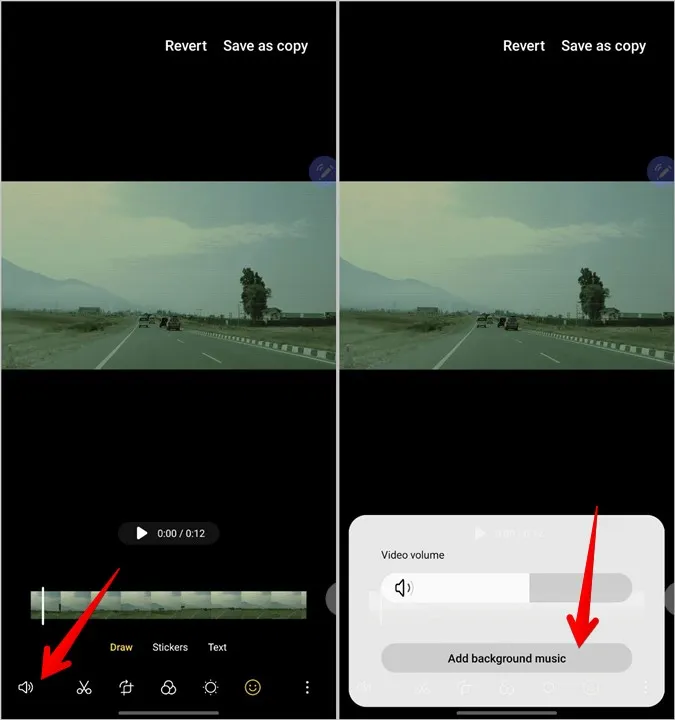Samsung Edytuj dźwięk wideo Dodaj