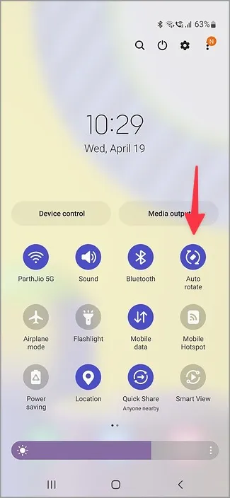 avaa automaattinen kierto Samsung-puhelimessa