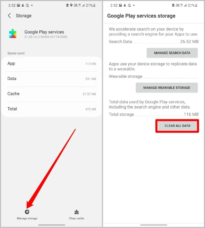 Restablecer el servicio Google Play