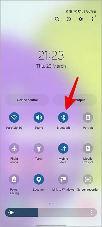 отключение Bluetooth на телефоне Samsung