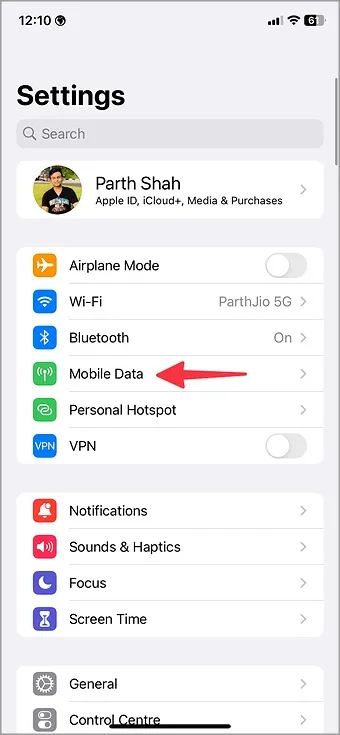 mobile Daten auf dem iPhone
