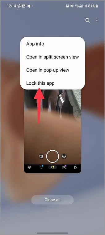 Snapchat vergrendelen op Android