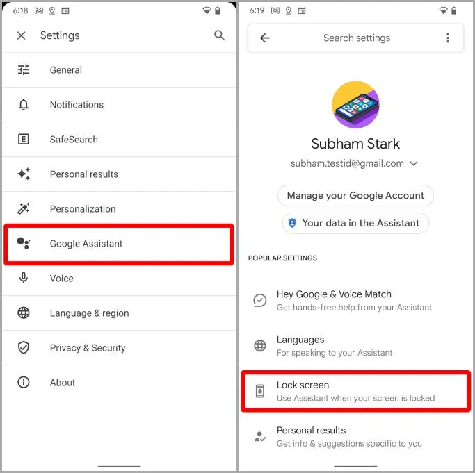 Nastavení Asistenta Google v zařízení Android Pixel