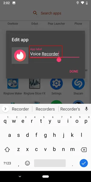 ändra text i tinder-appen till röstinspelare