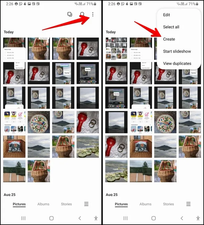 Samsung Gallery Opret GIF-collage