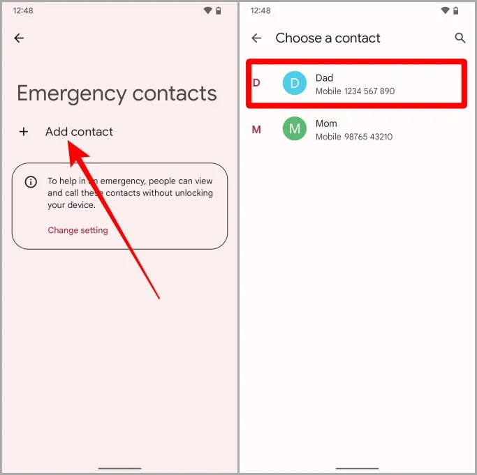 Elegir un contacto de emergencia en teléfonos Pixel