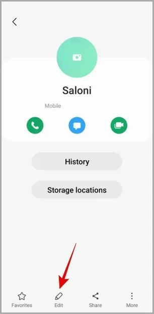 Kontakt auf dem Samsung Phone bearbeiten