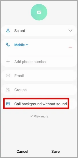 Фон звонка для контакта на телефоне Samsung Galaxy