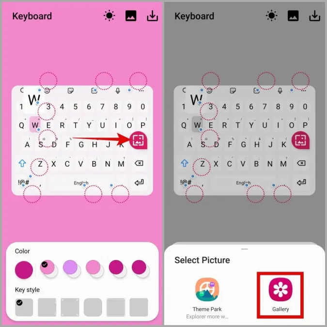 Benutzerdefinierten Hintergrund auf die Samsung-Tastatur auf dem Galaxy Phone anwenden