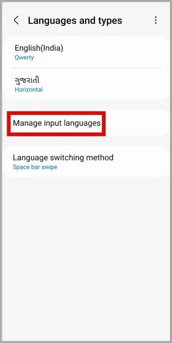 Správa vstupních jazyků v telefonu Samsung Galaxy Phone