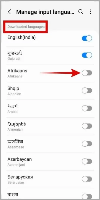 Beviteli nyelv engedélyezése a Samsung Galaxy Phone telefonon