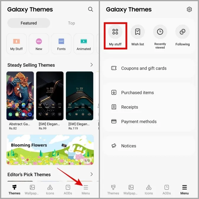 Galaxy Themes on Samsung Phone