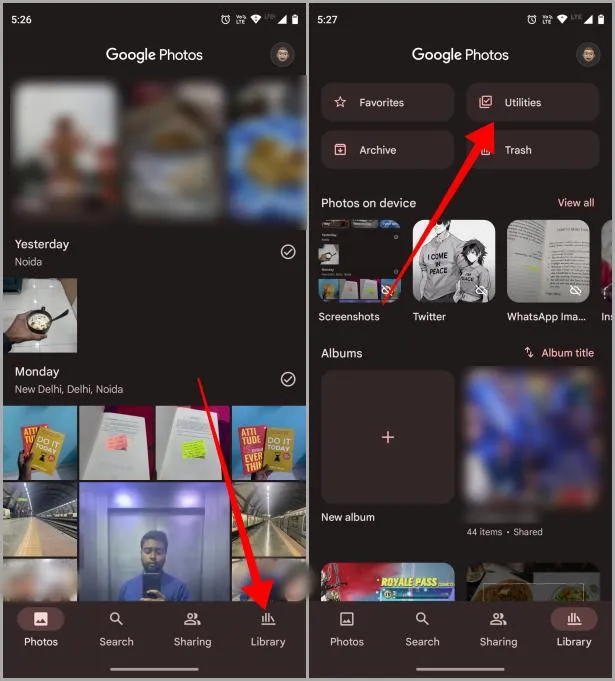 Knihovna Fotek Google v systému Android