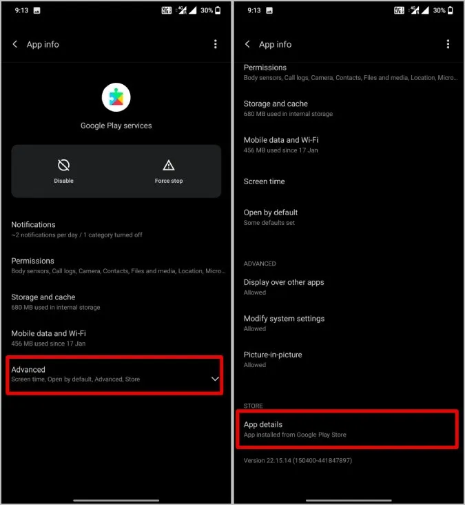 Google Play Hizmetleri'nin uygulama ayrıntıları