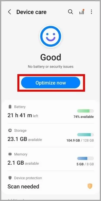 Optimer batteri på Samsung-telefon