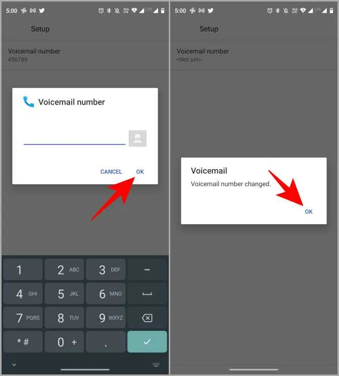 Löschen der Voicemail-Nummer unter Android